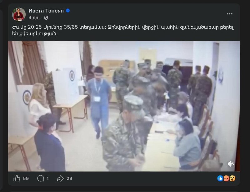 Военнослужащие в Эчмиадзине голосовали организованно, заявил Ваагн Алексанян